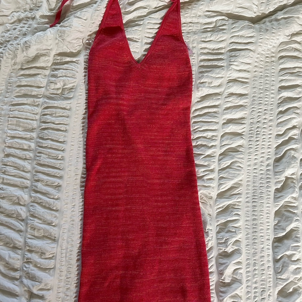 halter knit dress